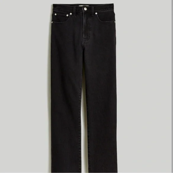 Madewell 90s Straight Leg Denim Jeans | Charcoal / Black Dark Denim - Picture 9 of 9